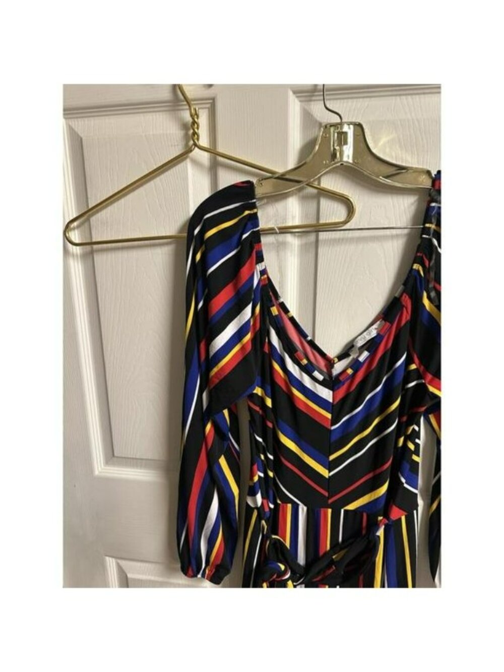 Curvy Girl Ashley Stewart Plus Women Sz 2X Rainbow Striped New Jumpsuit Bodycon - Picture 2 of 9